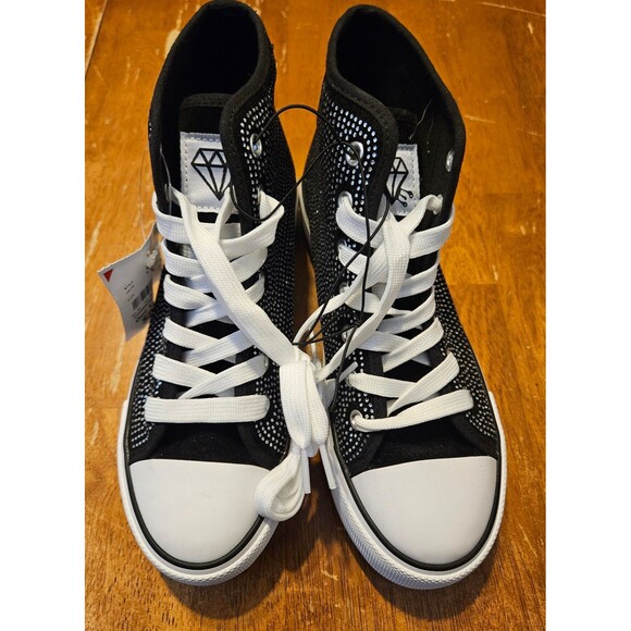 Size 8 Hightop Sneakers Rhinestone Sparkly New w/ Tags Rock & Candy Converse - Picture 2 of 12